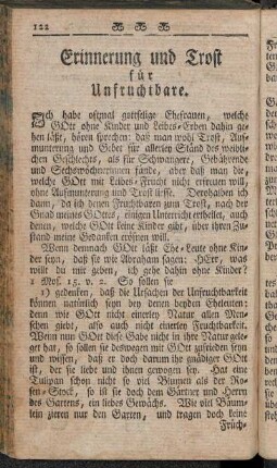 Erinnerung und Trost für Unfruchtbare.