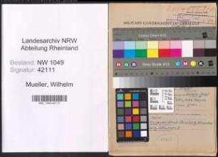 Entnazifizierung Wilhelm Mueller , geb. 17.03.1886 (Lehrer)