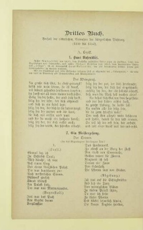 Drittes Buch. Verfall der ritterlichen, Erwachen der bürgerlichen Dichtung (1350 bis 1517)