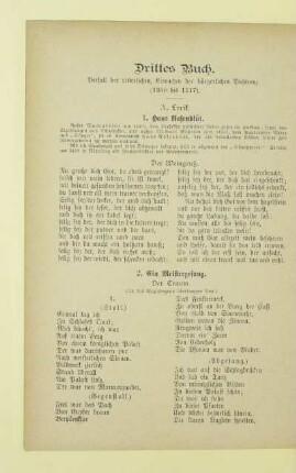 Drittes Buch. Verfall der ritterlichen, Erwachen der bürgerlichen Dichtung (1350 bis 1517)