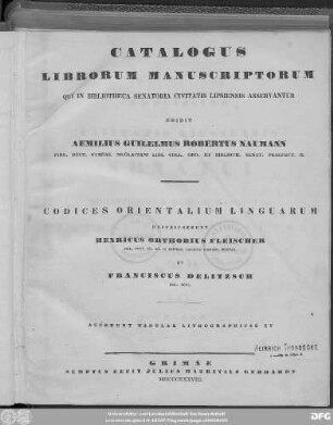 [Textbd.]: Codices orientalium linguarum
