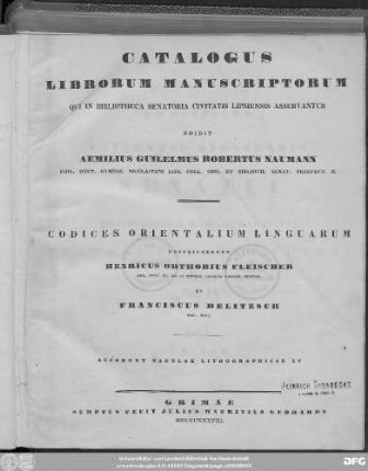 [Textbd.]: Codices orientalium linguarum