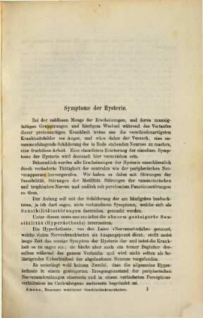 Ueber den Einfluss der weiblichen Geschlechtskrankheiten auf das Nervensystem : mit bes. Berücks. d. Wesens u.d. Erscheinungen d. Hysterie