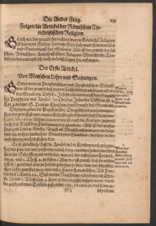 Folgen die Artickel der Römischen Antichristischen Religion.