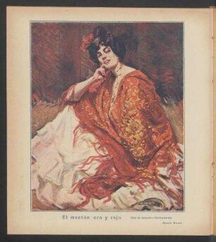 "El mantón oro y rojo", óleo de Alejandro Christophersen
