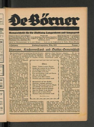 Pfarramt, Kirchenvorstand und Siedler-Gemeinschaft