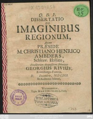 Dissertatio De Imaginibus Regionum