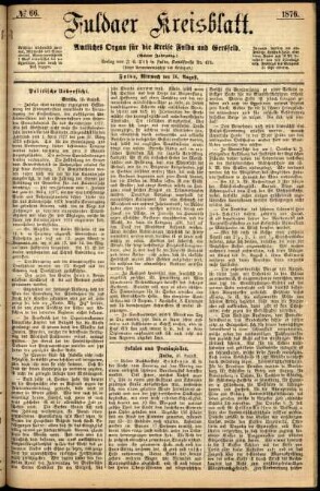 Ausgabe vom Mittwoch, den 16. August 1876.