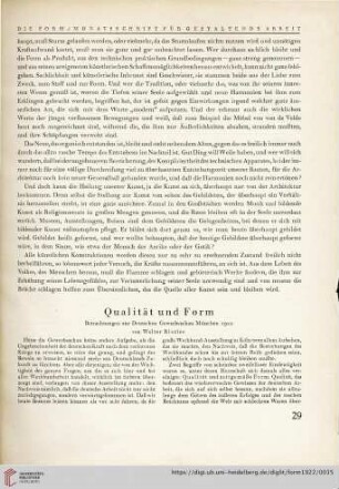 1: Qualiät und Form : Betrachtungen zur deutschen Gewerbeschau München 1922