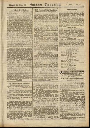 Zweite Ausgabe vom Mittwoch, den 23. März 1921.