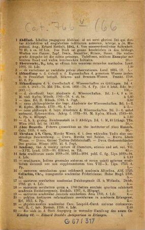 Antiquarischer Katalog ... von Eduard Besold, Universitäts-Buchhandlung in Erlangen : [Sp. m. d. Tit.:] Antiquarischer Katalog ... von Eduard Besold's Antiquarium in Erlangen. 66