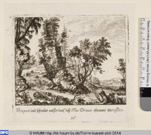 Prospect und schneller Wasserlauf des Flusses Draun unweit Warasdin