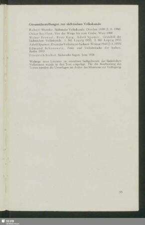 Gesamtdarstellungen zur sächsischen Volkskunde