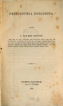 Philosophia zoologica