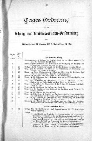 Tages-Ordnung, 31. Januar 1900