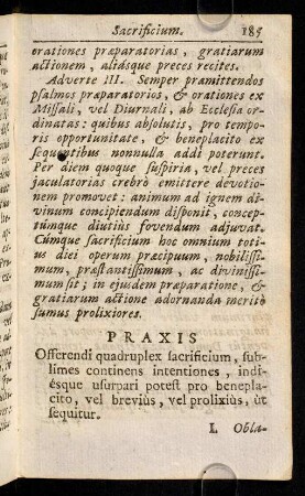 185-199, Praxis offerendi quadruplex Missae Sacrificium.