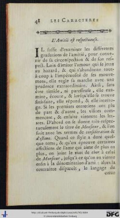 L’Amitié est respectueuse.