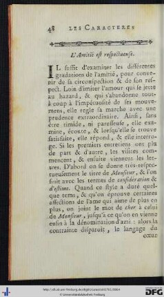 L’Amitié est respectueuse.