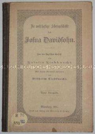 Deutschsprachige Ausgabe von The true History of Joshua Davidson