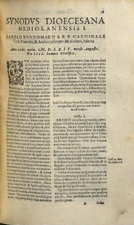 Acta Ecclesiae Mediolanensis, 2. Acta Synodalia Dioecesana Ecclesiae Mediolanensis