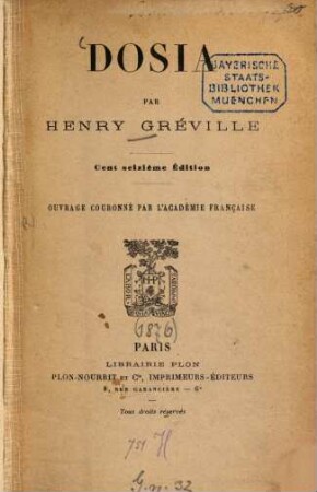 Dosia par Henry Gréville