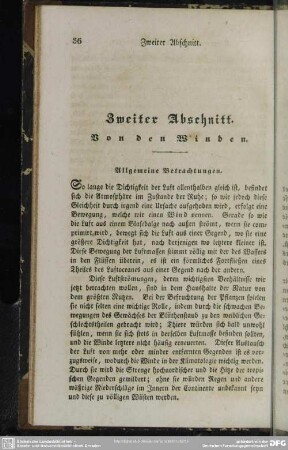 Zweiter Abschnitt. Von den Winden.