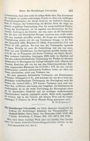 233-235 [Rezension] Ritter, Gerhard, Die Heidelberger Universität