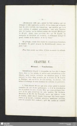 Chapitre V. Résumé - Conclusions
