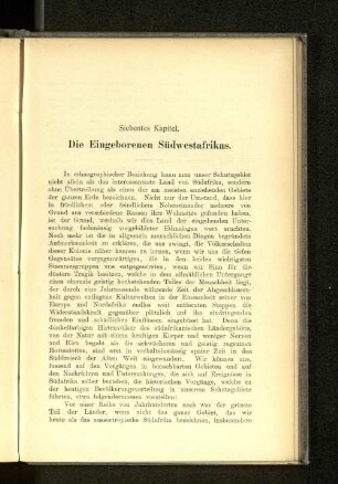 Siebentes Kapitel. DIe Eingeborenen Südwestafrikas.