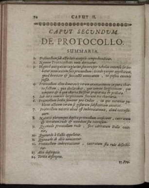 Caput Secundum. De Protocollo.