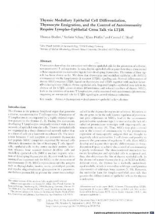 Thymic medullary epithelial cell differentiation, thymocyte emigration, and the control of autoimmunity require lympho-epithelial crosstalk via LTßR