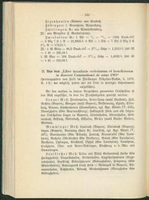 II. Aus dem "Liber taxationis ecclesiarum et beneficiorum in dioecesi Constantiensi de anno 1353"
