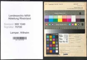 Entnazifizierung Wilhelm Lemper , geb. 09.03.1896 (Schlosser)