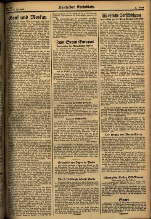 Zweite Ausgabe vom Freitag, den 17. Juli 1936.