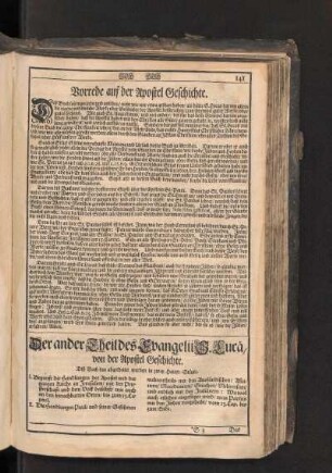 Der ander Theil des Evangelii S. Lucä, von der Apostel Geschichte.