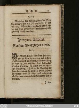 Zweytes Capitel. Von dem Menschlichen Elend.