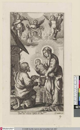 [Geburt Christi, darüber Engel mit den Leidenswerkzeugen Christi]