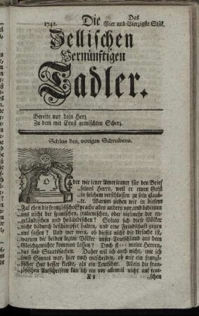 1742. Das Vier und Vierzigste Stük.