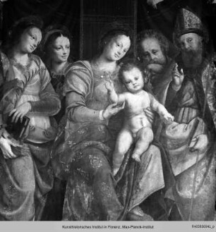 Polyptychon : Thronende Muttergottes mit Heiligen (Mitteltafel)