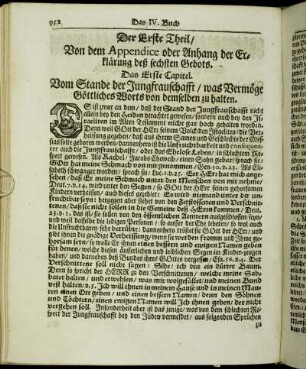 Das Erste Capitel. - Das achte Capitel.