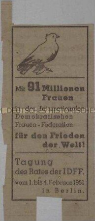 Lebensmittelkarte des Magistrats von Groß-Berlin 1950 mit rückseitiger Werbung für die IDFF - Personenkonvolut