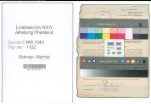 Entnazifizierung Martha Schroer , geb. 31.10.1910 (Lehrerin)