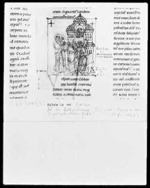 Evangeliar — Zwei Marien und der Engel am leeren Grabe Christi, Folio 41recto
