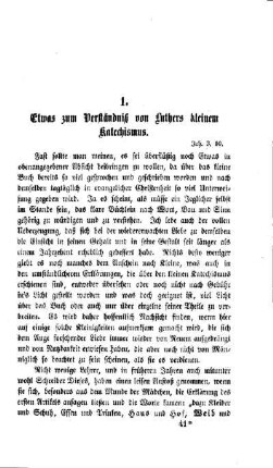 Etwas zum Verständniß von Luthers Kleinem Katechismus