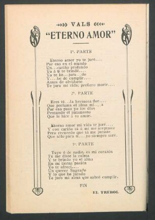 "Eterno amor" : Vals