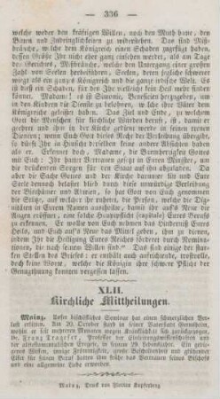 336 Kirchliche Mittheilungen