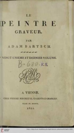 21. Volume: Le peintre graveur