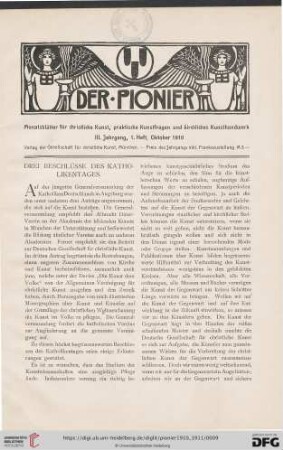 1. Heft, Oktober 1910