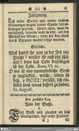 Der zwölfte Tag. Von der Busse : zwölfte Tag. Von der Busse