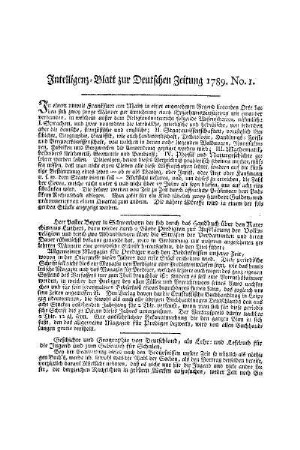 1789: Intelligenz-Blatt zur Deutschen Zeitung - 1789